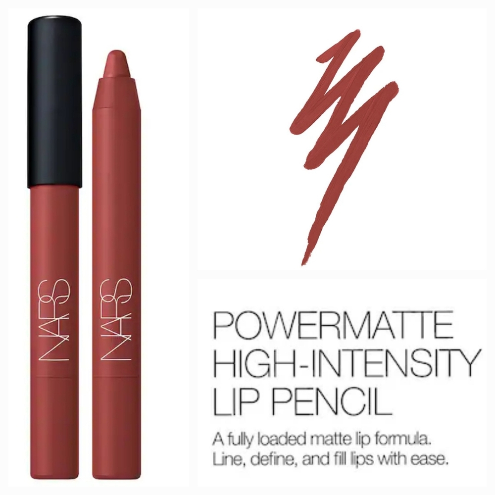 NARS NIB Powermatte High Intensity Lip Crayon In ALL NIGHT LONG #172 Rose Brown